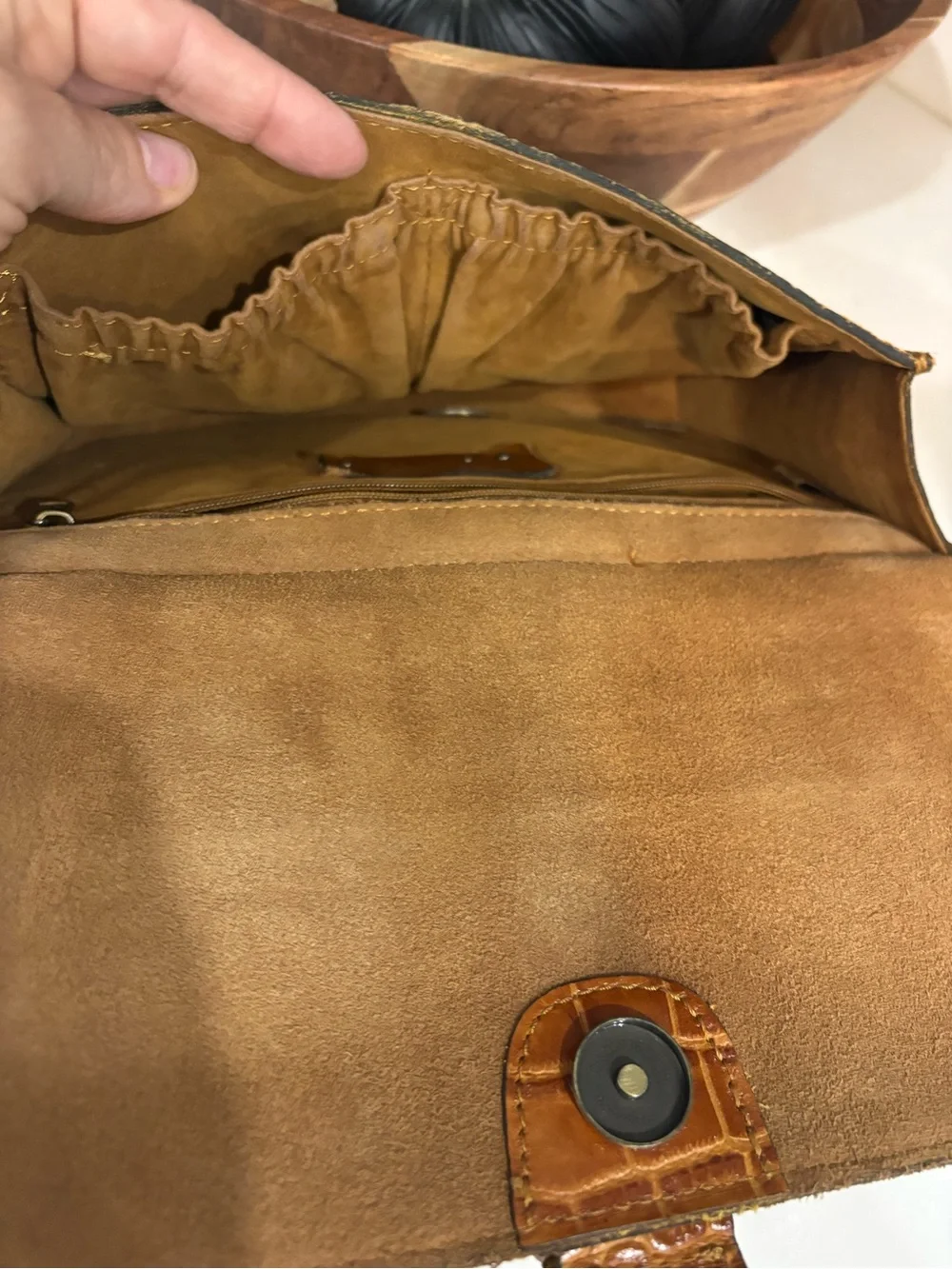 Patricia Nash Croc-Embossed Buckle Crossbody Bag - Cognac Brown